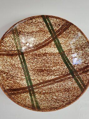 Blue Ridge Southern Potteries Rustic Plaid Serving Bowl Speckles & Stripes
